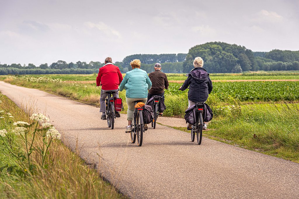 Cycling on a Dutch country road