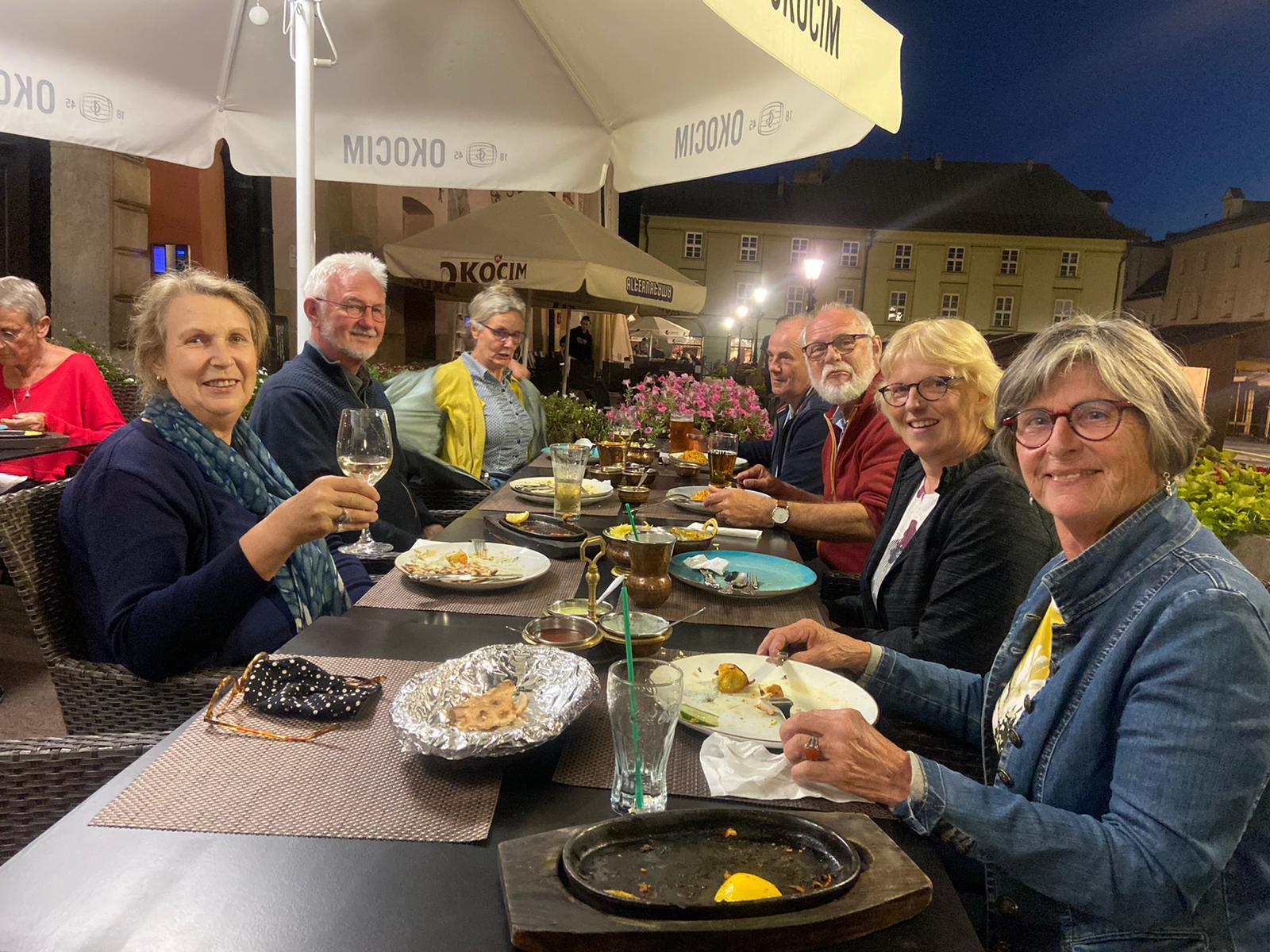 Krakau-uit eten met de groep